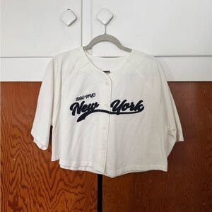 Zara cropped  Button-Up Shirt